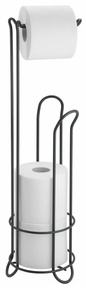 Fekete acél WC-papír tartó állvány, magasság 65 cm - InterDesign