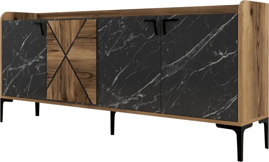 Venedik - Walnut, Black Marble