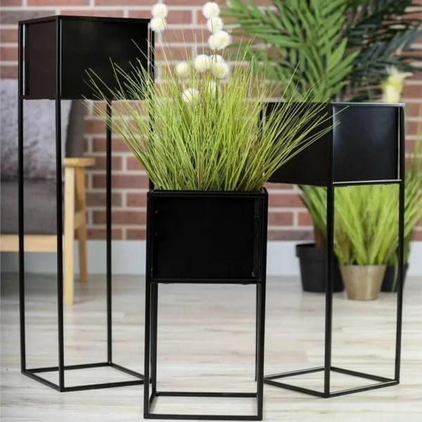 Virágállvány 70x24 cm fekete színben