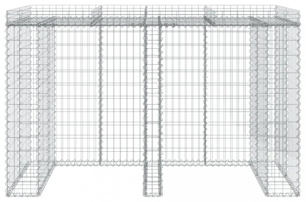 horganyzott vas gabionkosár szemeteskukához 192 x 91 x 120 cm