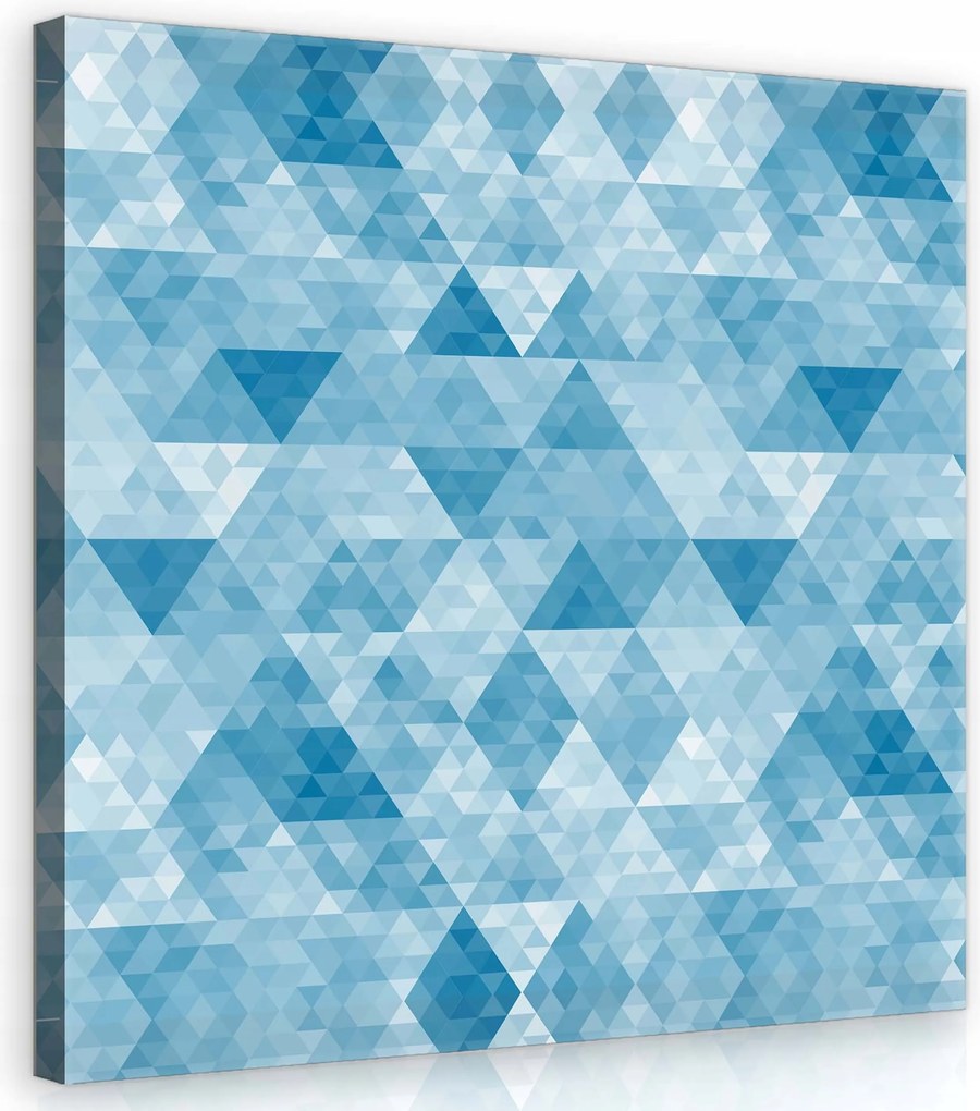 Vászonkép 40x40 Geometrikus minta háromszögek kék absztrakt mozaik