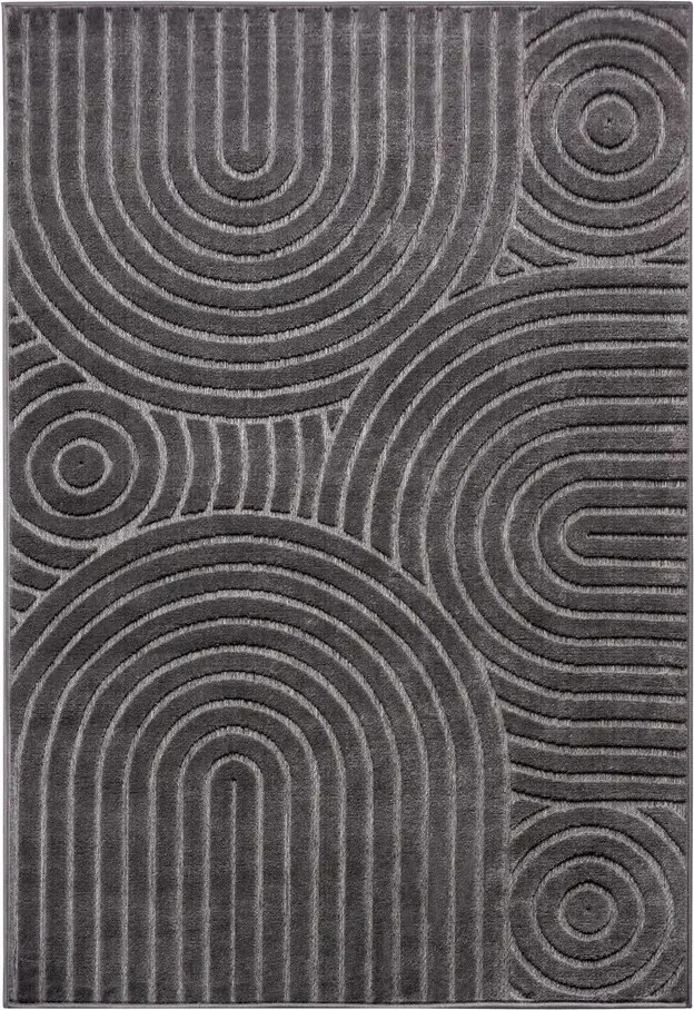 Grafitszőnyeg nappaliba ,modern kivágott boho minta 200x280cm