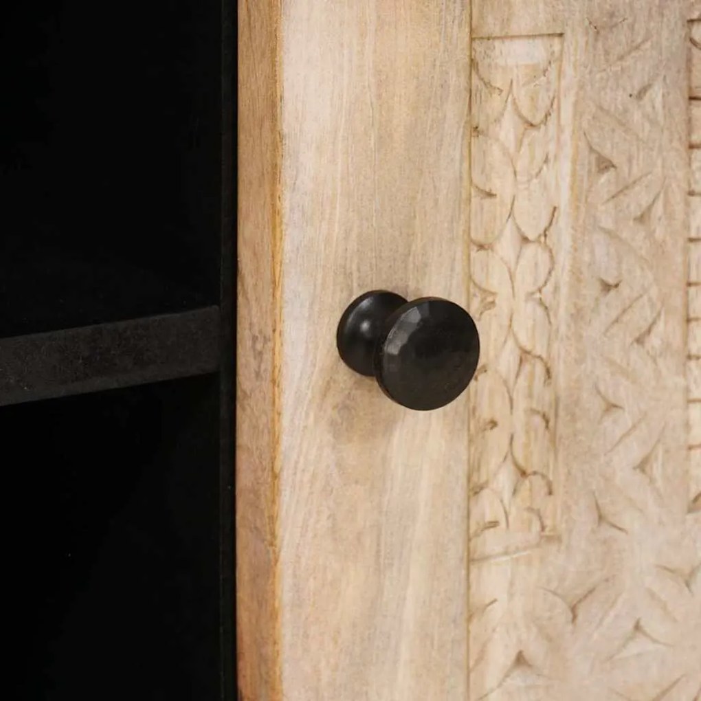TV szekrény polcokkal Fehér 105 x 33 x 46 cm tömör mangófa
