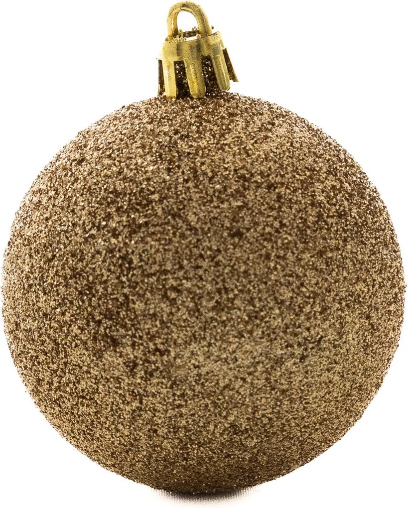 Rózsaszín-rosegold műanyag gömb szett 6 cm 12 db