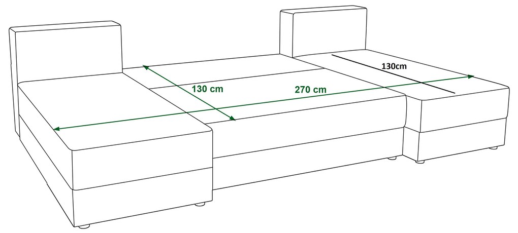 Sarok ülőgarnitúra U Radiant U1 (fekete + fehér). 1057503