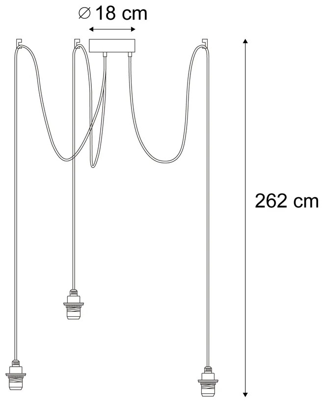 Kültéri függőlámpa fekete 3-lámpás IP44 - Cava