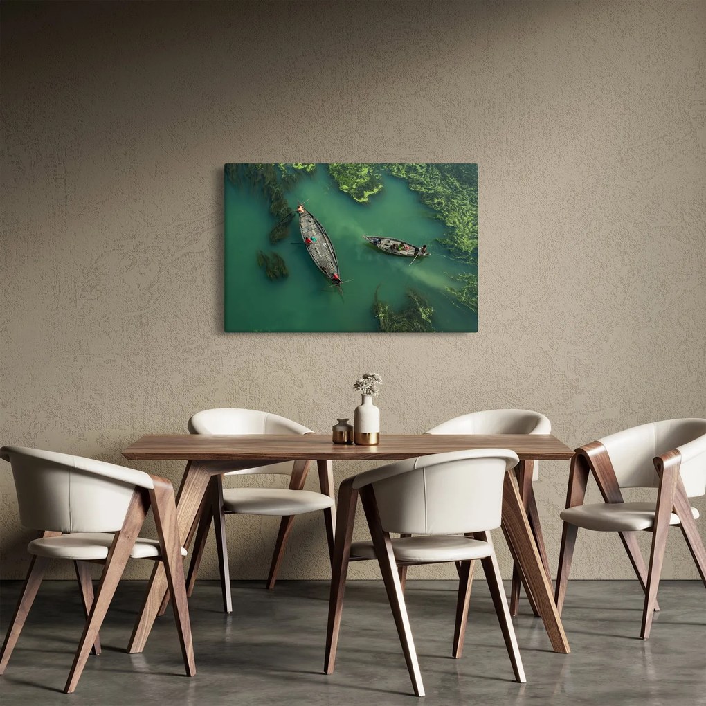 Kép - Horgászok a folyón (90x60 cm)