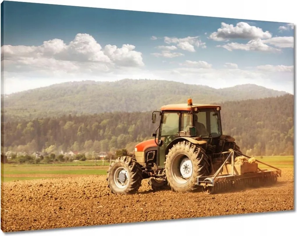 Vászonkép 100x70 Mezőgazdaság traktorral