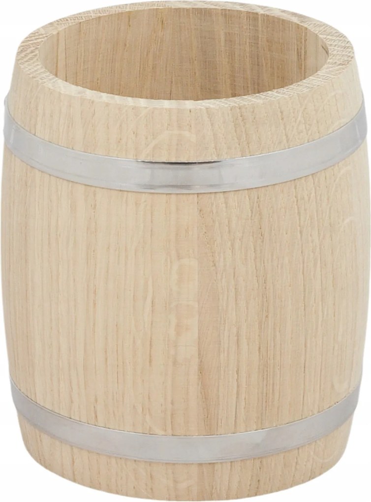 Hordó típusú tölgyfa tároló doboz konyhai kiegészítőkhöz, natúr