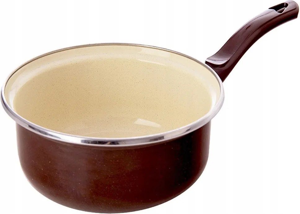 Zománcozott serpenyő fazék hosszú nyéllel hagyományos 16 cm 1L