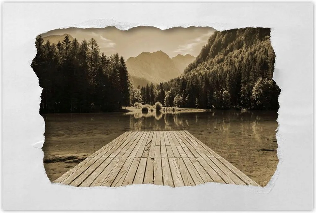 Poszterek 120x80 Híd a hegyekben Hegyek