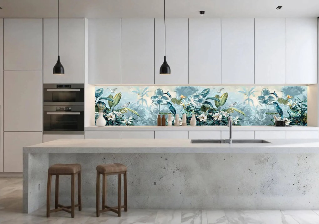 Wallplex konyhahátfal Trópusi Madarak (Méret: 60x180)