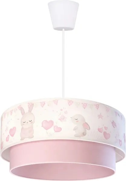 Brilagi- LED gyerek csillár zsinóron BOBO 1xE27/60W/230V átm.40 cm krém./rózsaszín./királyi.
