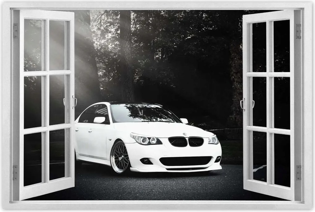 Poszter 60x40 Fehér Bmw Szürke Autó