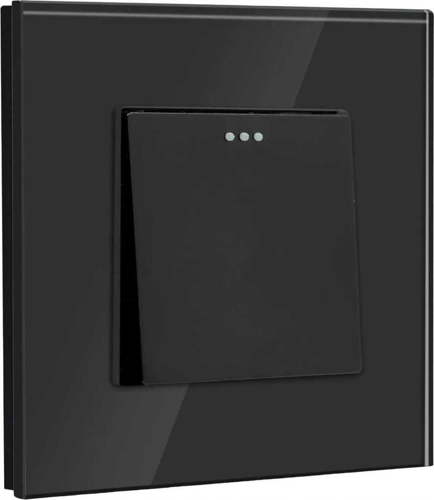 Villanykapcsoló 1 Falra Fekete Üveg Bseed