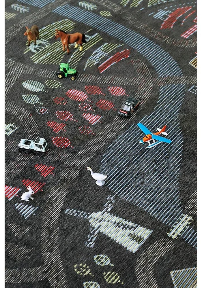 Ülejõe fekete kétoldalas gyerekszőnyeg, 160 x 230 cm - Narma