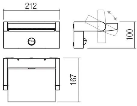 Redo 90587 - FLIP LED kültéri lámpatest érzékelővel, 20W/230V, 3000K, IP54, antracit