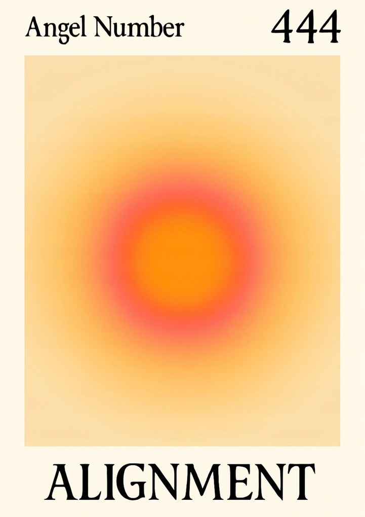 Poszter 21x30 cm Angel Number 444 angyali megerősítés A4 szám
