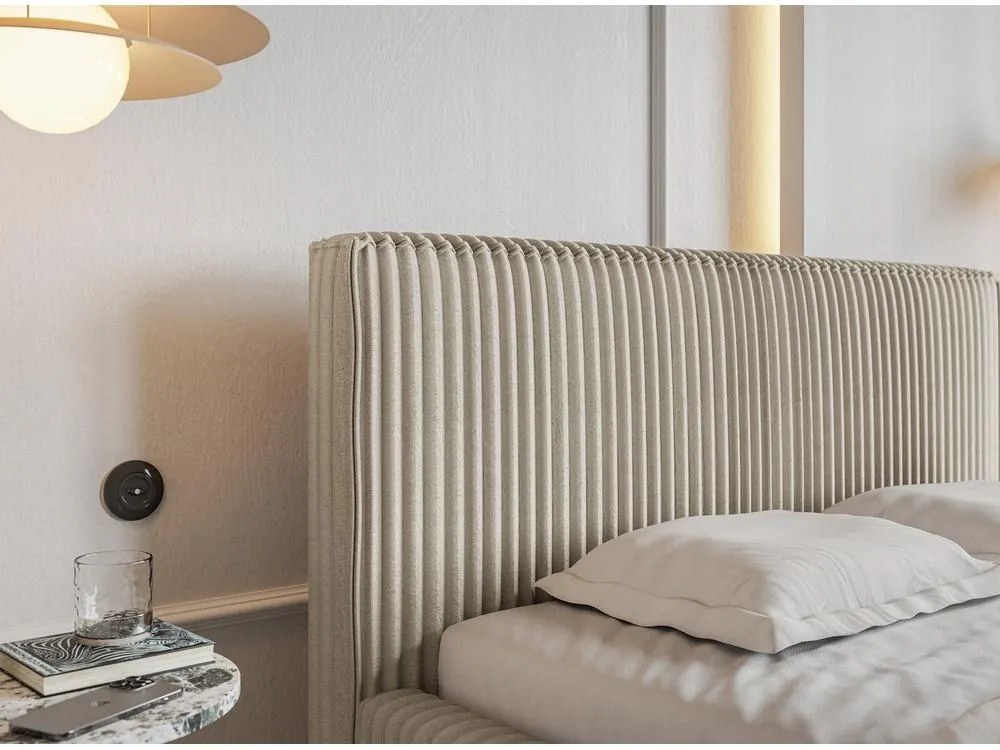 Franciaágy 180 cm Tulia 180  (világos bézs + fekete). Akció -19%. 1100273