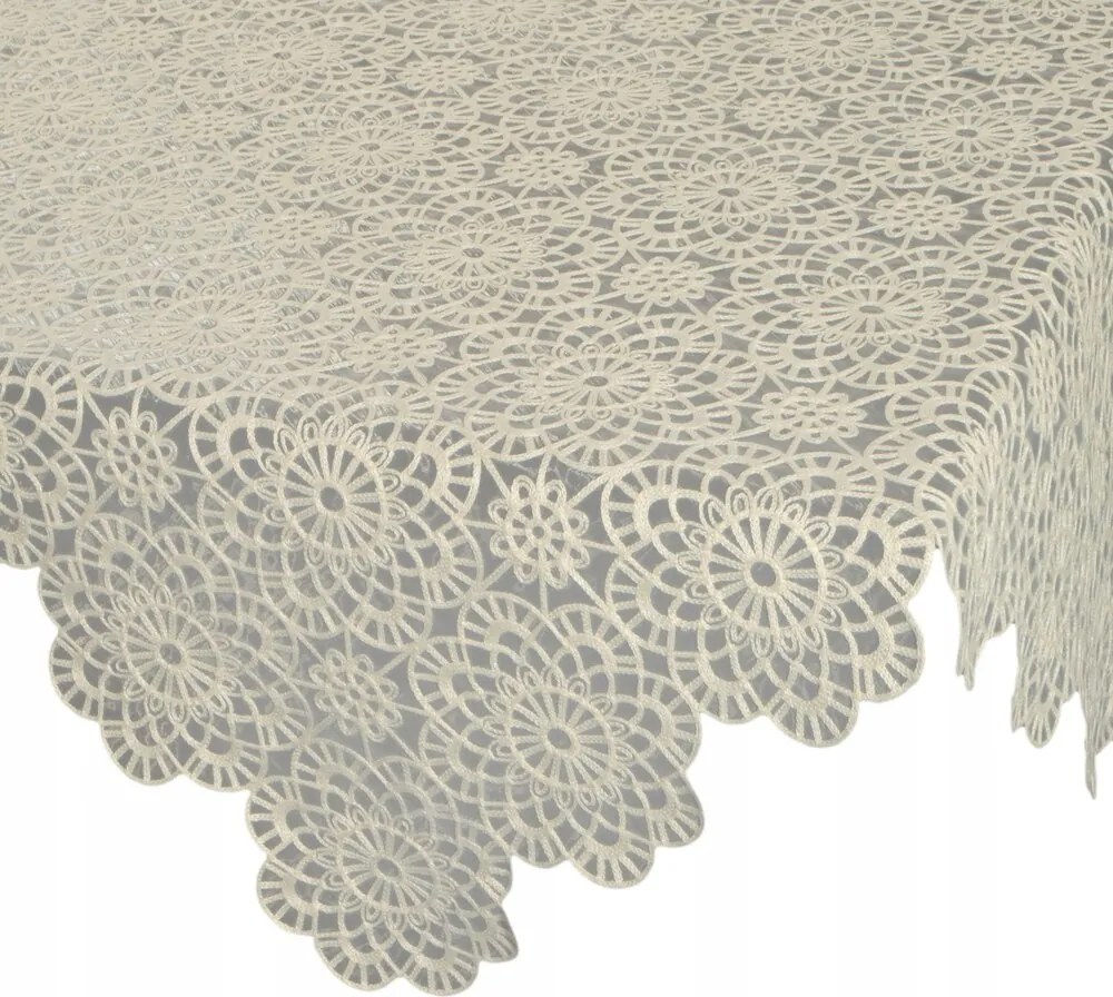 Abrosz dekoratív Irina 85x85 Eurofirany bézs hímzett fátyol