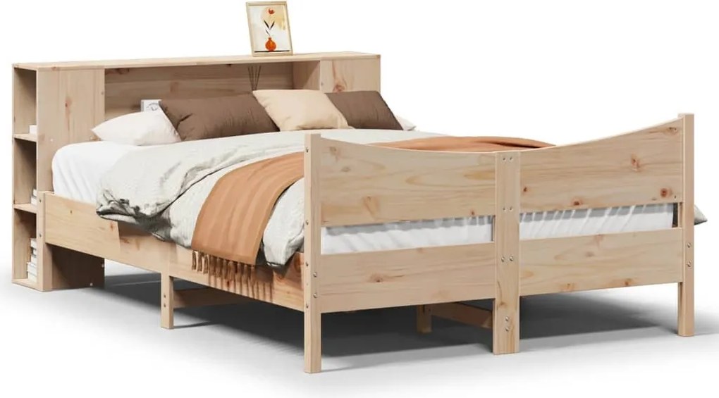 vidaXL tömör fenyőfa ágy matrac nélkül 140 x 190 cm
