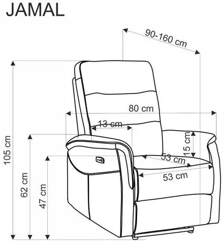 JAMAL elektromos relax fotel bézs