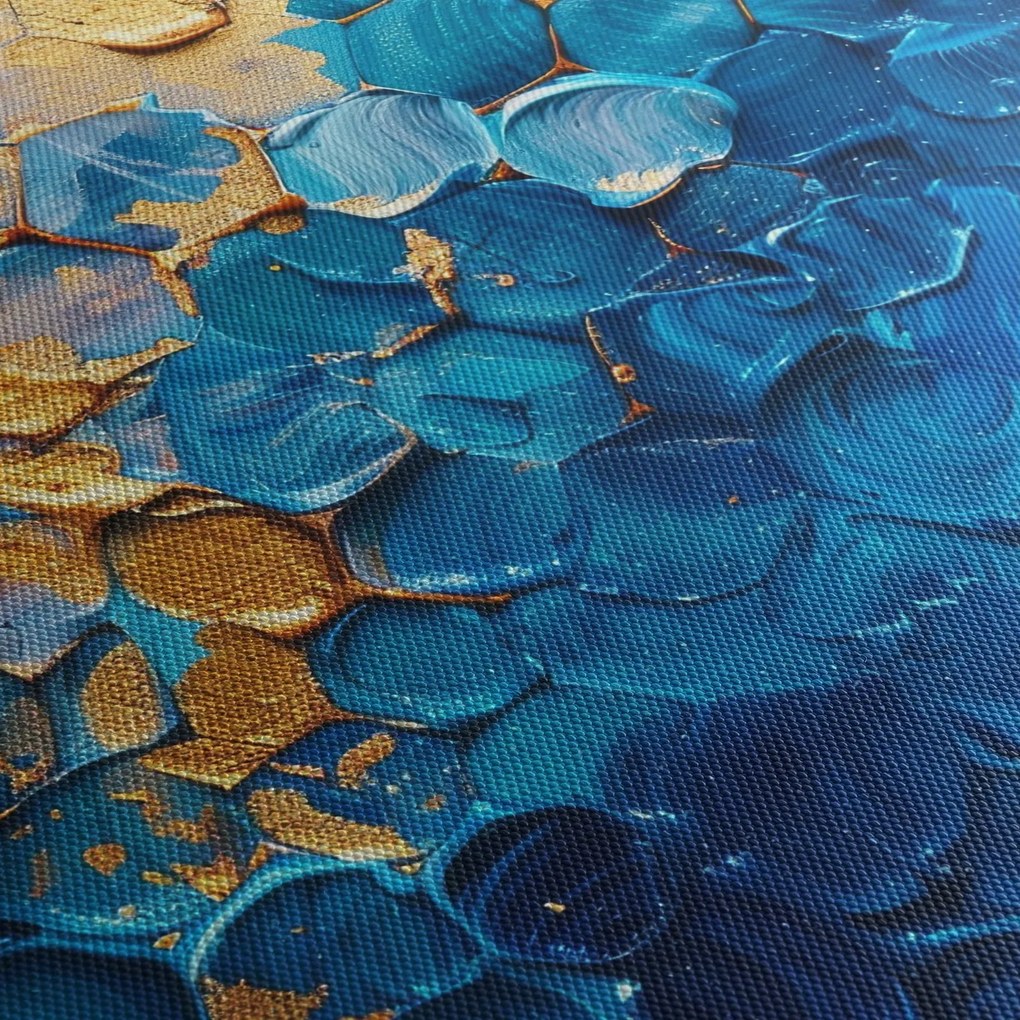Kép - Kék-arany festmény (120x50 cm)
