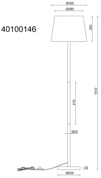 Globo 40100146 - Állólámpa JORIS 1xE27/40W/230V