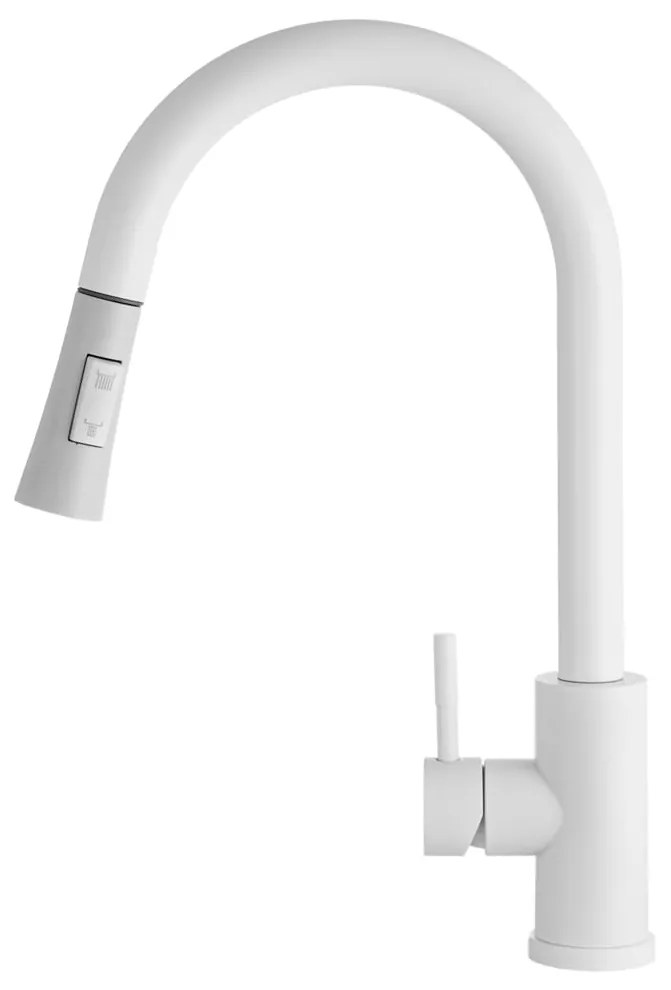 Gamma Taru Slim, magas mosogató csaptelep h-400, fehér, GMA-BTS-WH