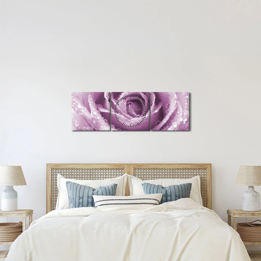 Egy rózsa virág részlete (órával) (90x30 cm)