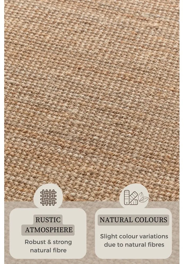 Natúr színű juta szőnyeg 120x170 cm Bouclé – Hanse Home