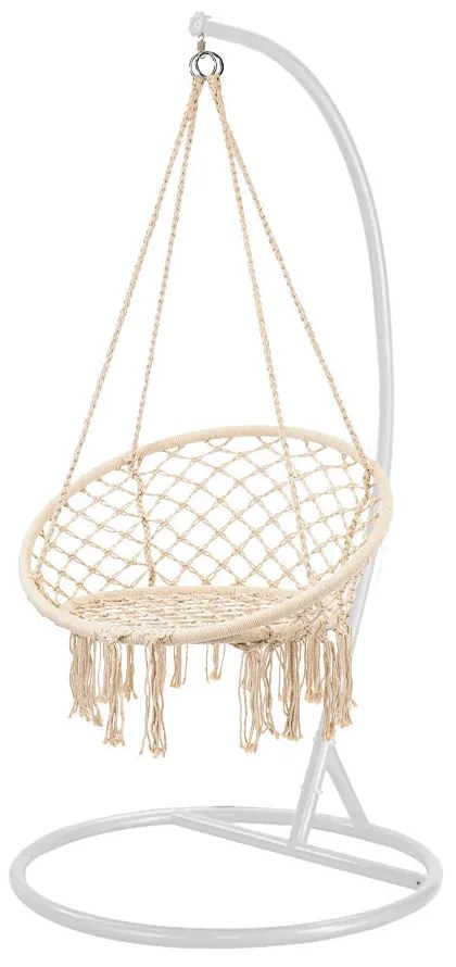 Cardenas függőfotel állvánnyal bézs-fehér