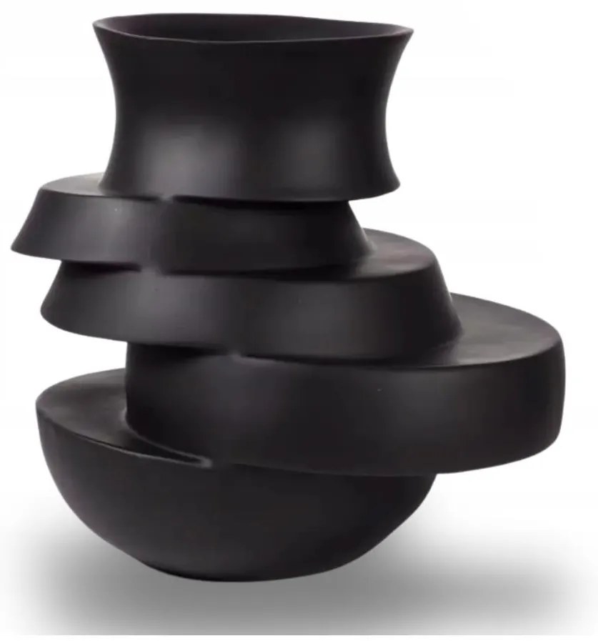 Váza 38x33x36 cm gyanta/matt fekete