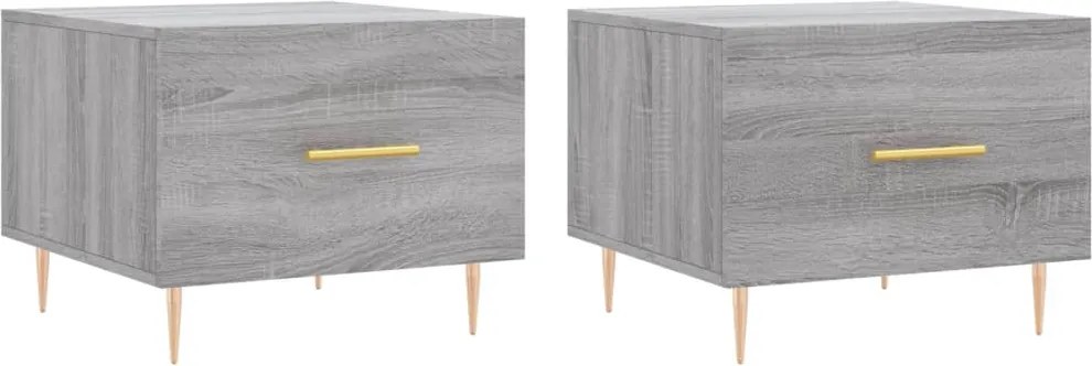 vidaXL 2 db szürke sonoma szerelt fa dohányzóasztal 50 x 50 x 40 cm