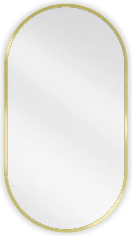 Mexen Loft ovális fürdőszobai tükör 75 x 40 cm, arany keret - 9851-075-040-000-50