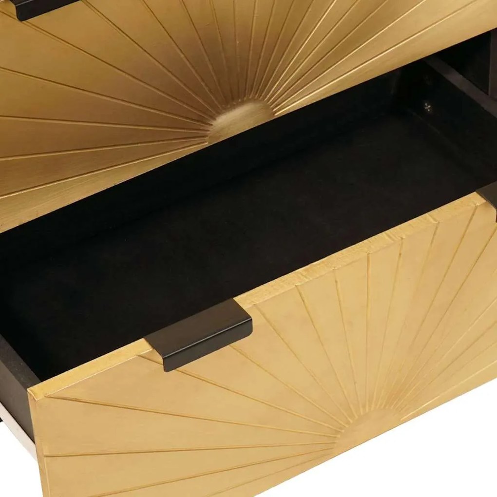 Széf 2 pcs Fekete és Arany 60 x 33 x 75 cm tömör mangófa