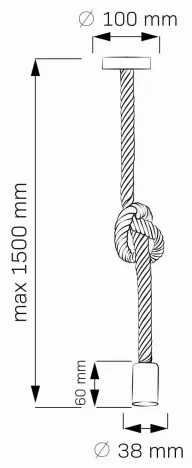 LED Csillár zsinóron ROPE 1xE27/8W/230V