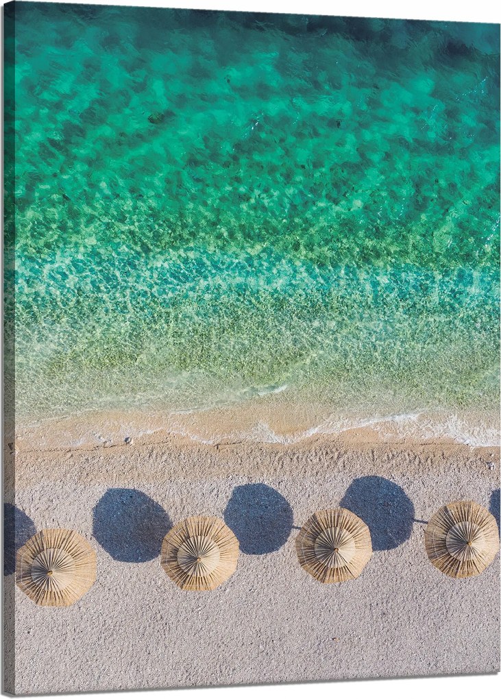 Vászonkép Tengerpart Pihenés Nyaralás Víz Hullámok 50x70 cm