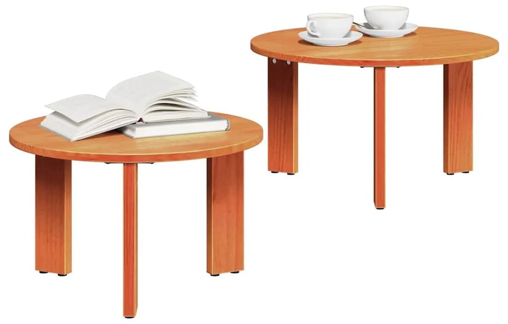 Dohányzóasztal 2 pcs Viaszbarna 47.5 x 47.5 x 27 cm