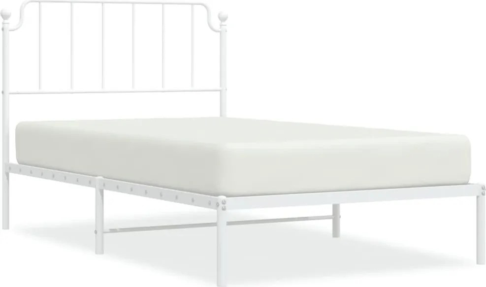 vidaXL fehér fém ágykeret fejtámlával 107x203 cm