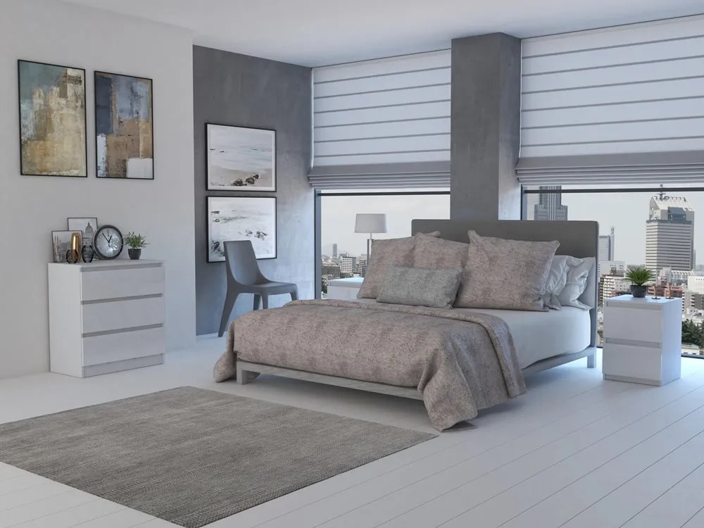 Thirassia M2 éjjeliszekrény, 30x40x30 cm, fényes fehér