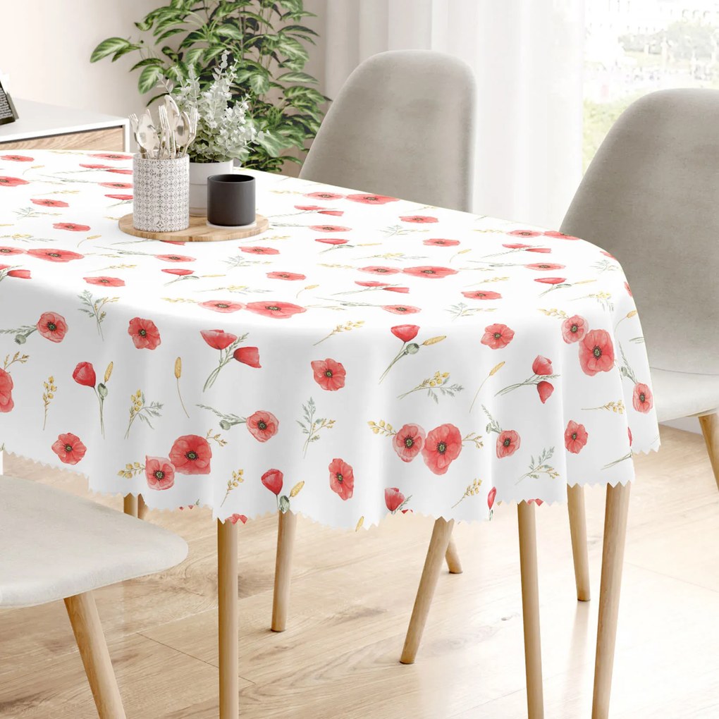 Goldea ovális teflonos terítő - pipacsok 140 x 220 cm