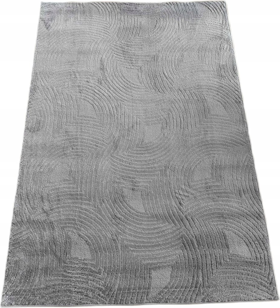 Modern plüss szőnyeg 120x170cm rövid puha sörtékkel,szürke szín