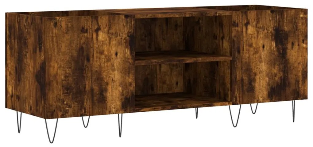 füstös tölgy színű szerelt fa hanglemezszekrény 121x38x48 cm