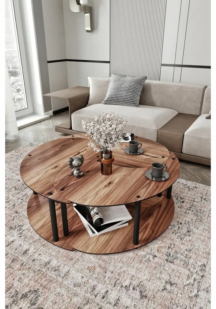 Yin Yang Walnut konferenciaasztal-készlet, 3 db