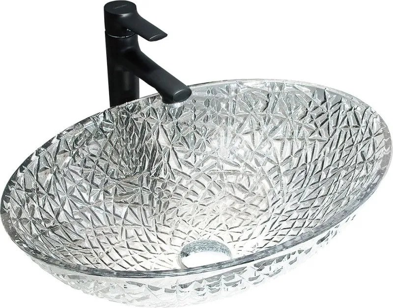 Mexen Goa üveg pult feletti mosdókagyló 50 x 36 cm, átlátszó - 24085000