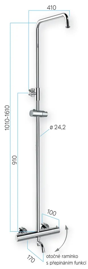 Mereo Mereo, termosztatikus fali kádcsaptelep tömlővel, kézi és tányéros négyzetzuhany vékony 200x200mm, MER-CB60101TSD