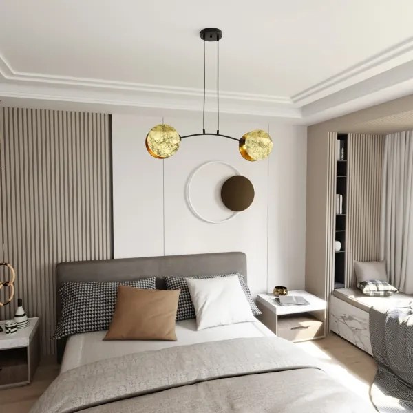 Csillár zsinóron MOTIF 2xE14/10W/230V arany