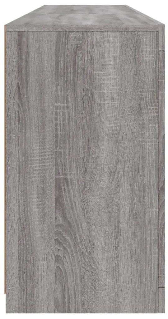 szürke sonoma tálalószekrény LED-világítással 162 x 37 x 67 cm