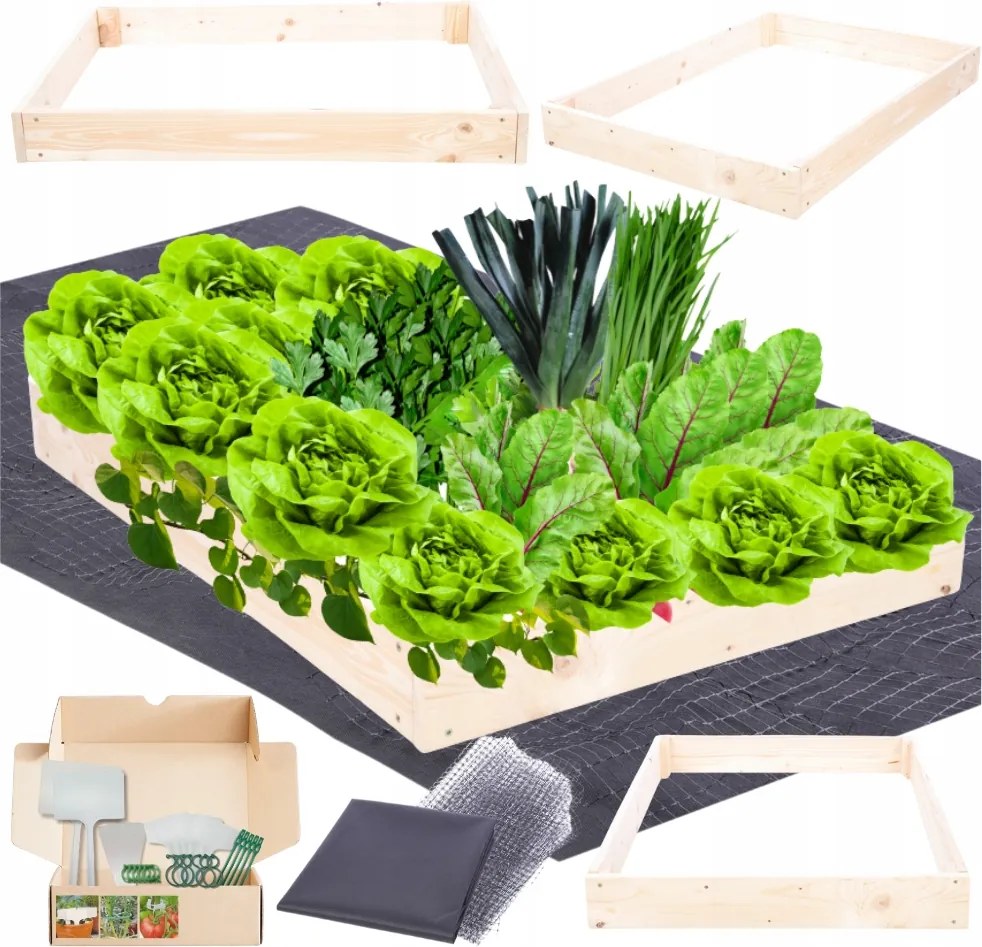 Magasított ágyás lépcsőzetes állítható fa zöldséges 9x90x100